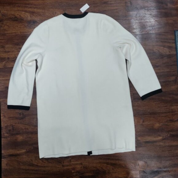 Ann Taylor Sweater Dress Cardigan Size XXL Off-White Button Front Pockets - Picture 3 of 11